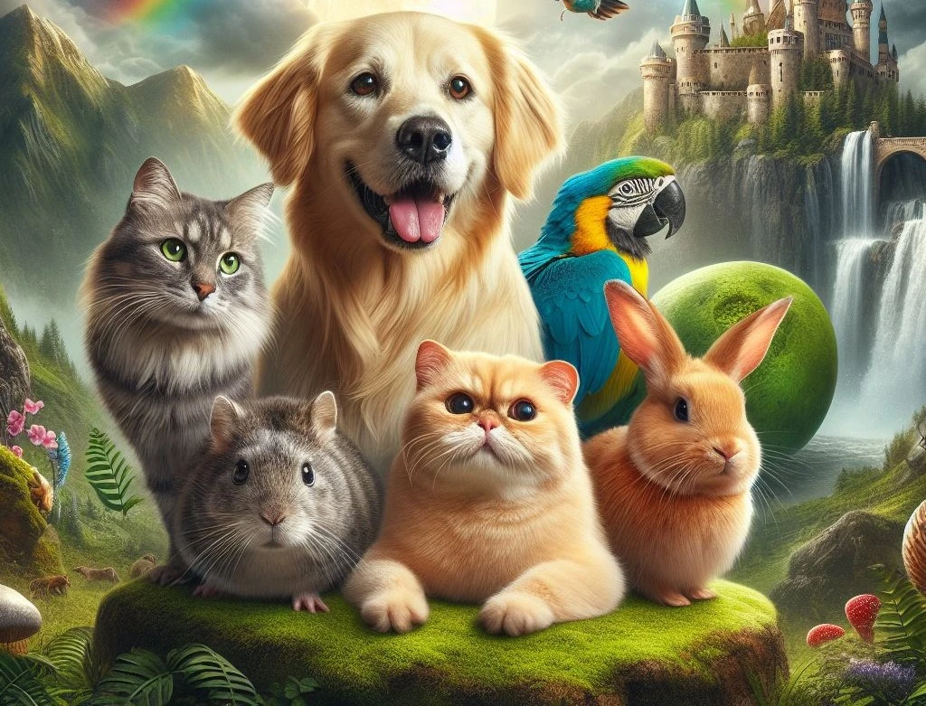 Billede af en hund og kat